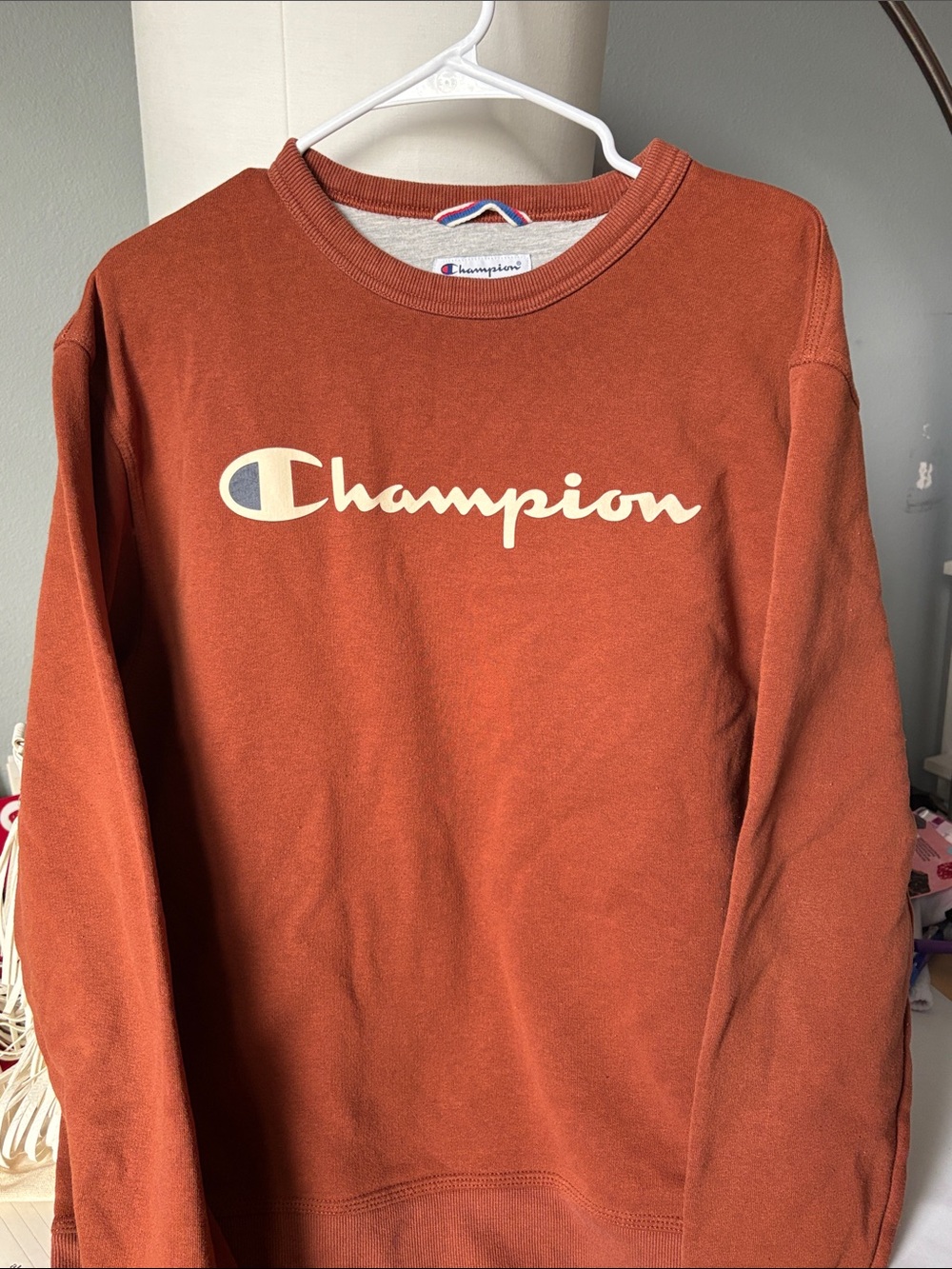 Champion Burnt Orange Logo Crewneck Sweatshirt